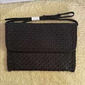 Clare V Black Woven Checker Clutch envelope Bag